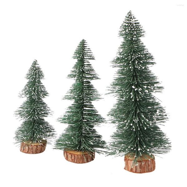 Noel dekorasyonları 3 adet yapaylar para hediye kar çam ağaçları masaüstü bambu