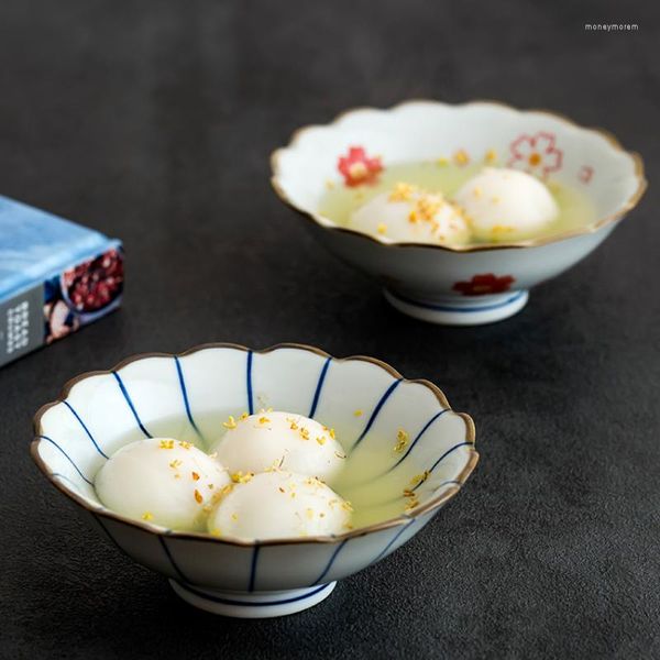 Миски домашнее японское ретро -керамическая миска суп -суп птичий гнездо десерт кухонная посуда изысканная подарочная чаша.