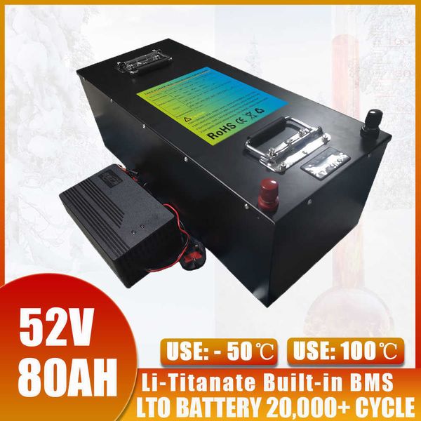 52V 80AH LTO Bluetooth ile 48V RV Motosiklet Bisiklet Elektrikli Tekerlekli Sandalye Arabalar Enerji Depolama İnverter Lityum Titanat Pil