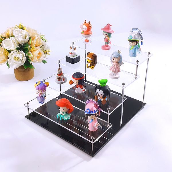 Objetos decorativos Figuras de acrílico claro estão para figuras de anime Cupcake Shelf Organizer Sobers Jewels Jewels Risers perfume P230812