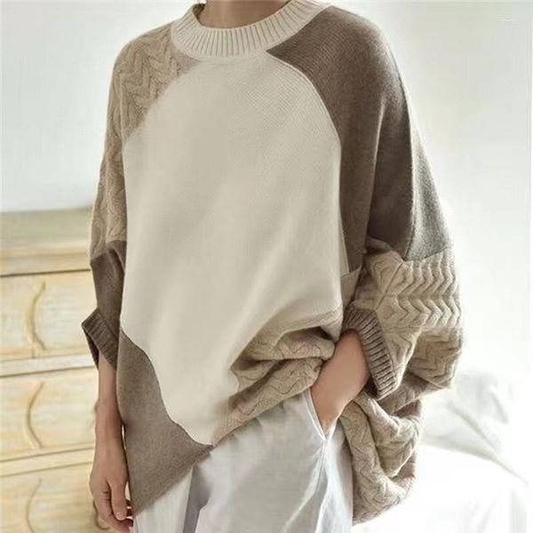 Maglioni femminili pullover cashmere maglione inverno 2023 cucitura rotonda cucitura irregolare