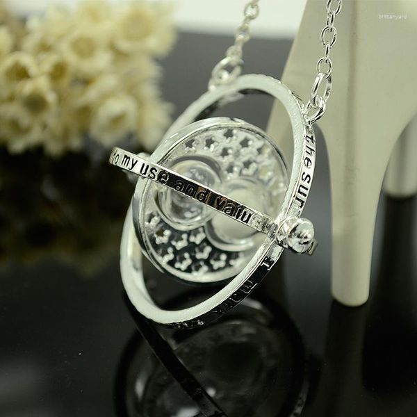 Collane a pendente Regalo in imbuto Multiyer Circle Rotazione geometrica Round Hourglass Time Converter Double Necclace Jewelry