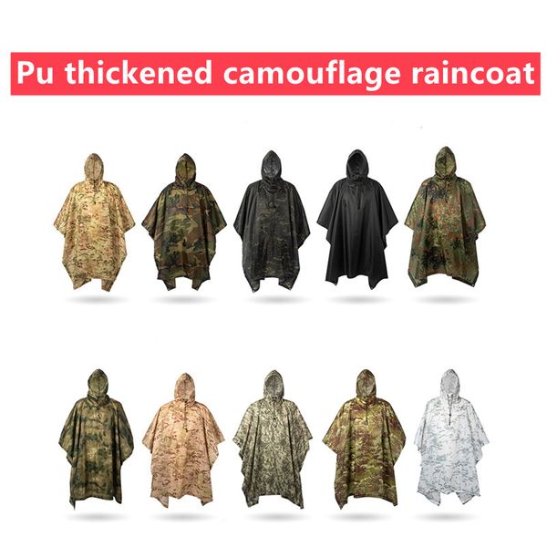 Capacos de chuva Man Militar Impermeável Zipper camuflate Cavalo de chuva Casaco de chuva Homens de capa de chuva Mulheres Toldindo a motocicleta Rain Rain Poncho 230812