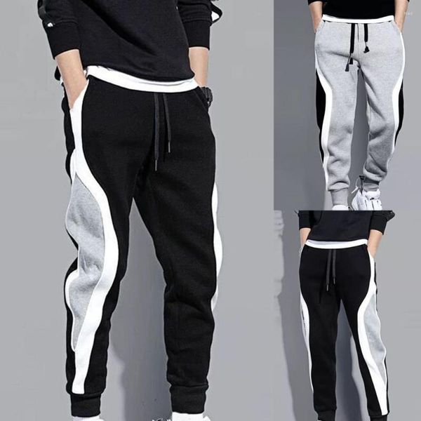 Erkek pantolon 2023 Mens SweatPants Patchwork Baskı Hiphop Harem Gevşek Elastik Bel Sıradan Erkek Çizme