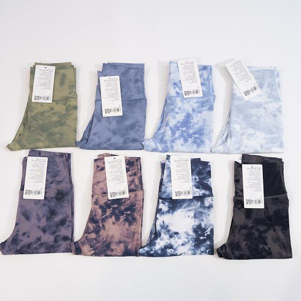 Продаваемые брюки Tie Dye Ninth Lulu, быстросохнущие обтягивающие леггинсы, хит продаж, женские брюки с высокой талией, спортивные брюки для лета