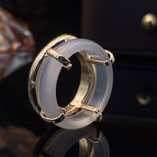 Женское кольцо на натуральное белое класс AAA Jadite Jade Rings Подарок для женских мод