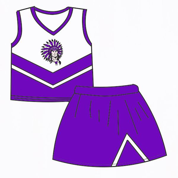 Roupas Conjuntos de roupas Boutique Girl Menina Cheerleading Uniforme Conjunto de saia curta Personalize Milk Girls Silk Cheerleading Uniform Outftis 230812