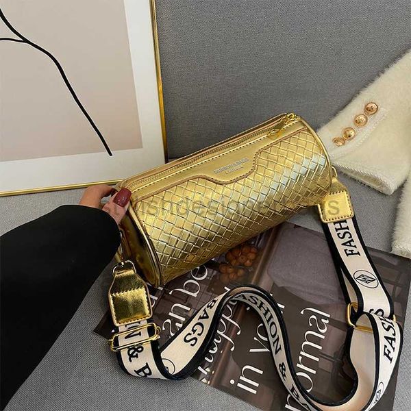 Borse a tracolla Piccola borsa a tracolla a forma di canna per donne 2023 Gold Silver Round Borse Borse Casual Borse Travel Borse in pelle PU BagStylishDesignerbags