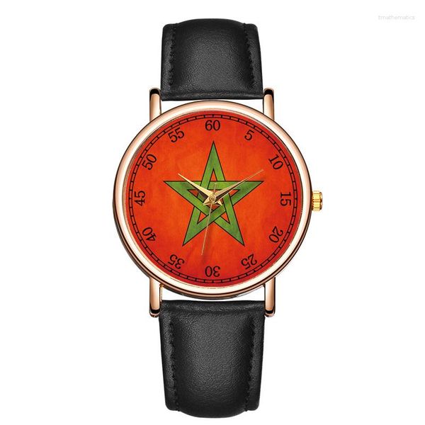 Orologi da polso Fashion Women's Leisure Quartz Watch Red a cinque punte Special Women Women Leather Casual