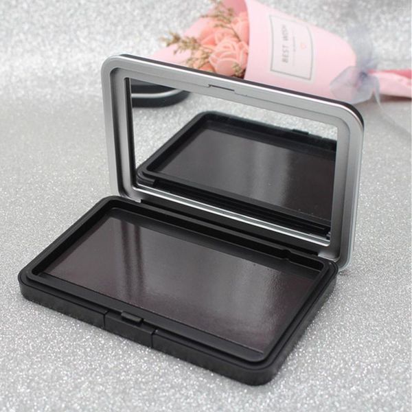 Aufbewahrungsboxen matte schwarze leere magnetische Kosmetik Palette Lidschatten Rouge DIY Make -up -Box Glitzer -Abgabe