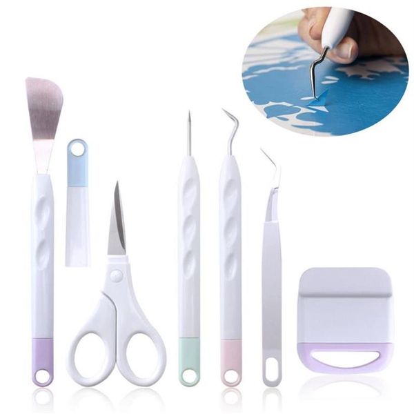 Conjuntos profissionais de ferramentas manuais 6pcs para silhueta de criadores de cricut raspador de redação DIY Spatula spatula weeding kits Craft Vinyl Tools S2230