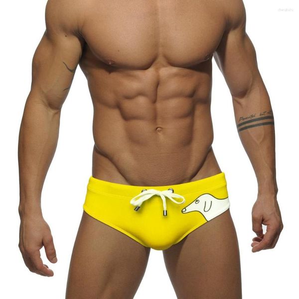 Brief da bagno da bagno maschile da bagno sexy tampone a bassa busta spinta costume da bagno estate maschio sport surf nylon tronchi a secco rapido