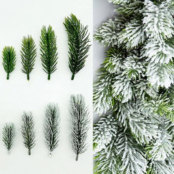 Fiori decorativi 10 pezzi di pino artificiali rami di pino ornamenti per alberi di Natale ghirlanda piante finte per un anno di arredamento per la casa