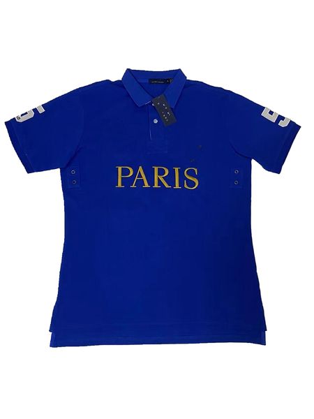 Дизайнерская парижская мужская рубашка полоса рубашки с коротким рукавом летняя новая высококачественная повседневная мода 100% хлопок S-5XL