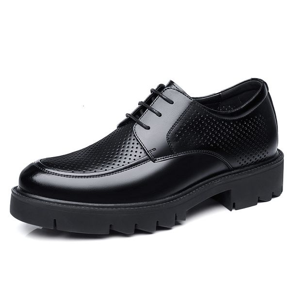 Vestido sapatos 8 10 cm de calcanhar de altura para homens outono de verão dentro de sapatos altos masculino machos negócios masculino de couro de vaca masculino 230812