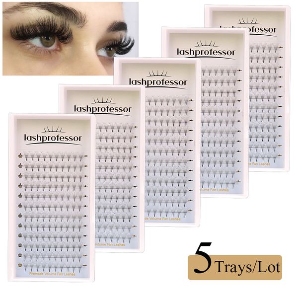 Falso Cylashes Lashprofessor atacado 5 bandejas de bandejas Pointy Base Prégesia Fãs de volume fino Raízes nítidas Stem russo Lash Individual Cila 230812