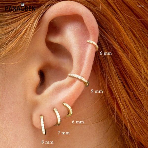 Brincos de argola Panaoben 925 Prata esterlina para mulheres/homens piercing piercing requintado pequenos aros Earings Bonetiny Girl Trend Jewelry