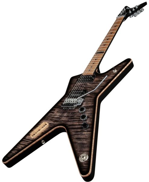 Limited Edition 2014 Translucent Black Flame Dimebag Darrell Roots E -Gitarre Floyd Rose Tremolo Bridge Whammy Bar Eiche Rasierklinge Inlay Maple Fingerboard