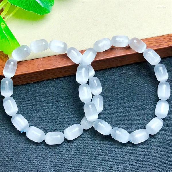 Strand Braccialetti per tallone secchio naturale di selenite Bracciale per gemme di gemma di gemma di gemma di gioielli di gioielli 1pcs 7x12mm