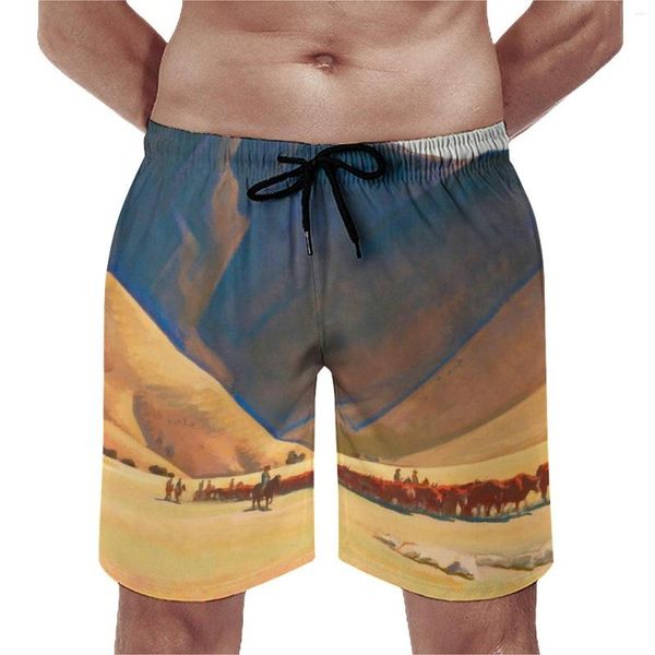 Shorts Shorts Summer Board Desert Stampa Sport Surf Surf Maynard Dixon Beach Casual Swim Swim Trunks Plus size