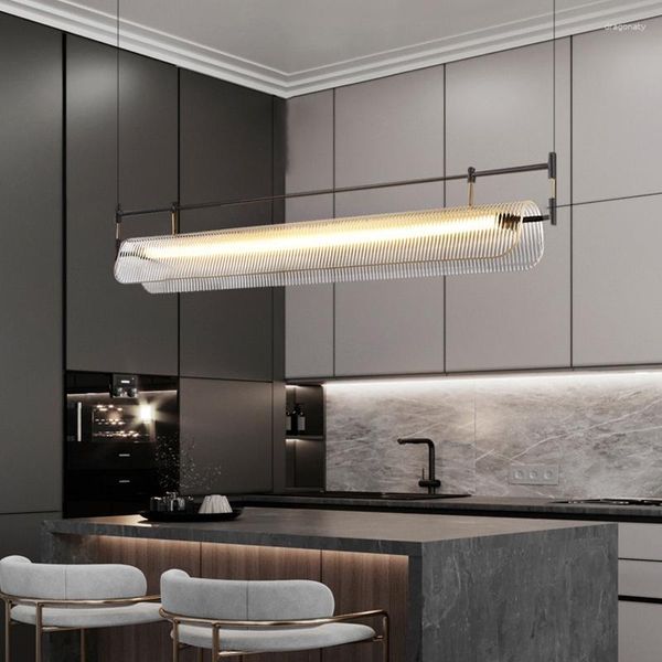 Anhängerlampen moderne leichte Luxus und minimalistisches Restaurant Kronleuchter kreativer Modedesign -Studienbar Long Lampe