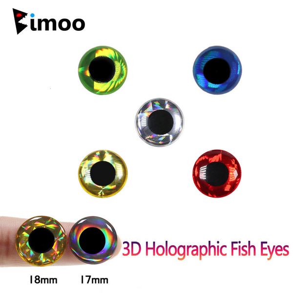 Iscas de iscas bimoo 100pcs 3d peixes holográficos Olhos de água salgada Flâmicas de água de amarração de materiais gabaritos artesanato bonecas Olhos de pesca isca de isca de pesca Fazendo 230812