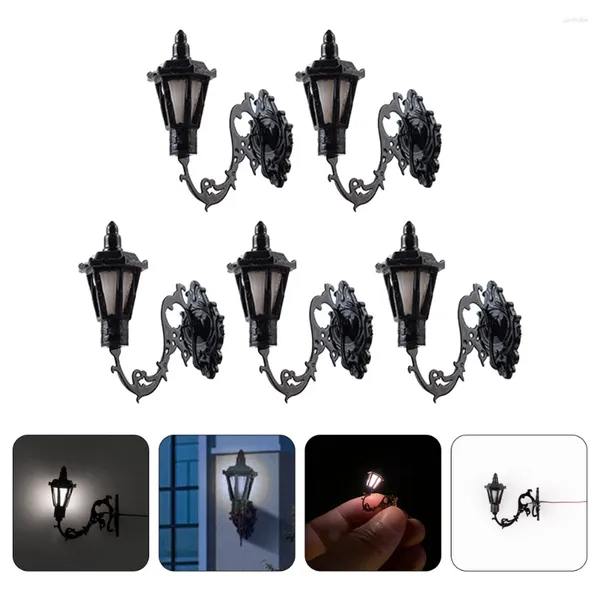 Lampada a parete 5 PC Micro paesaggio Light Mini Led Table Ornament Layout Decor Acciaio inossidabile più ABS