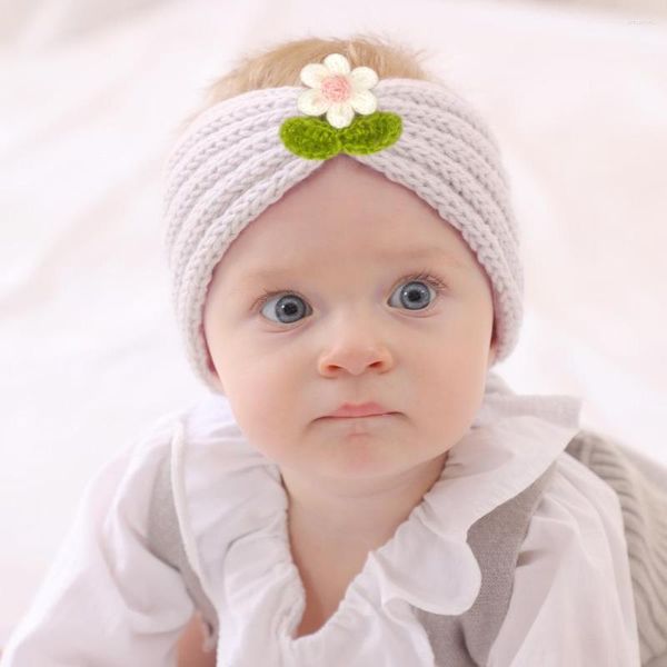 Haarzubehör Kinder gestricktes Stirnband Baby Herbst und Winter warme Wollblumen Kopfbedeckung Geborene Kinder