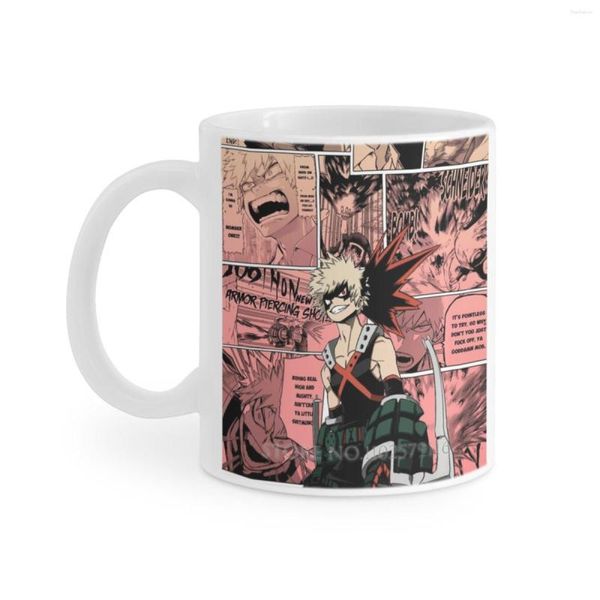 Tassen Katsuki Bakugo Telefonhülle weiße Becher Kaffeetassen Geschenk 11 Unz Milk Tee Kacchan Boku Keine Helden Akademie