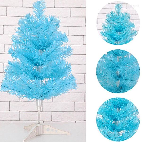 Weihnachtsdekorationen Künstliche Baumverzierungen 45 cm blau grün klassische Weihnachten mit Plastikstand für Home -Year -Party -Dekoration
