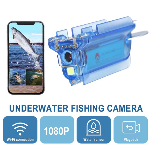 Finder Finder 1080p Câmera de Video de Finda de Pesca Subaquática sem fio Wi-Fi Finder Finder Câmera de Video With Loop Recording App Remote Control for Lake Fishing 230812