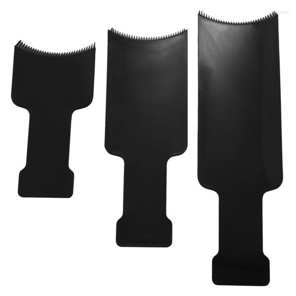 Moldes de cozimento 3pcs cabelos longos destacando a placa de corte barbeiro pente de paddle plana para colorir tingimento de cabeleireiro diy