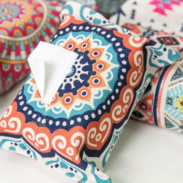 Tavolo tovagliolo creativo in tessuto fatto a mano Coperchio di carta per asciugamano in casa wate wilet box boemian etnic in stile