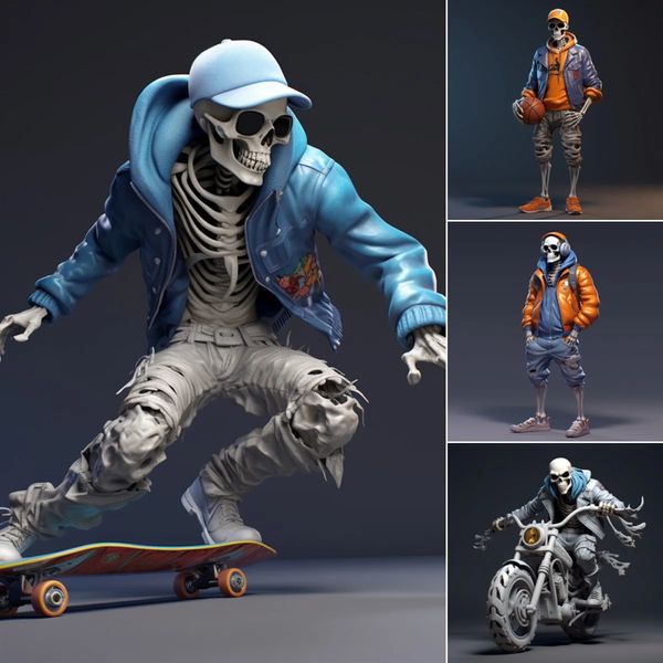 Другие мероприятия поставляют поставки Cool Skeleton Figure Sports Series Series Crafts Crafts Crafts Halloween украшение 230812