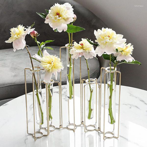 Vasi Creative European Style Flower Dispagy Test Tube Office Vano trasparente vetro piccolo e fresco Decorativo Ware