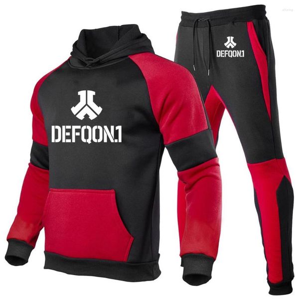 Herren Tracksuits defqon 1 Männer Anzüge Druck Mode Casual Music Festival Teil Pullover Tracksuit 2 Stück Hoodies Sweatshirts Jogginghosen