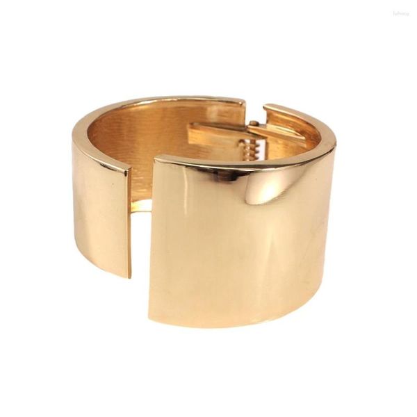 Armreifen Trend Gold Farblegierung Manschette Armbänder Armbänder für Frauen glatte Oberflächenmetall -Accessoires Großhandel Schmuck UKEN