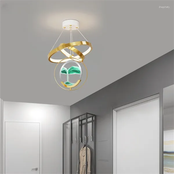 Lâmpadas pendentes Lights Lights Contemporâneos Lustres de Ouro Contemporâneo Lâmpada LED 3 cores Decoração criativa para a sala de jantar em casa Iluminação