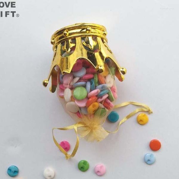 Geschenkverpackung 22pcs Hochzeit Candy Bag Crown Garn Gold Geburtstagsfeier Geschenke Box Babyparty Gäste Bevorzugung