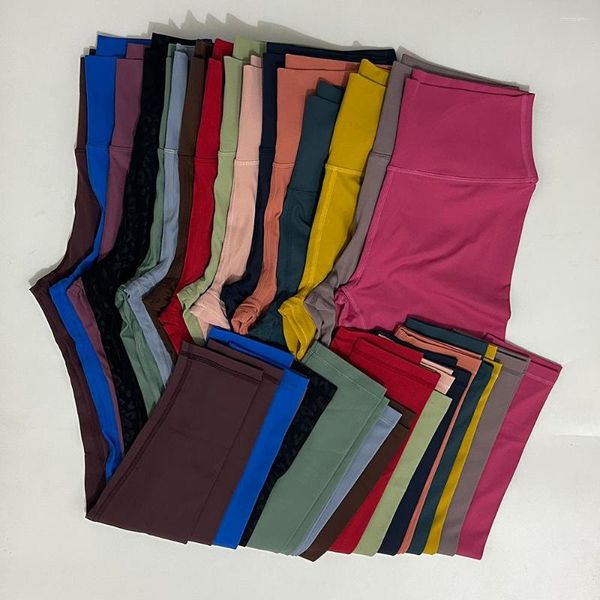 Pantaloni attivi Hip up Yoga Fitness Fitness Leggings morbido Nylon Sport Sport Atletici Scaiate a vita alta