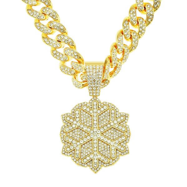 Rapper Hip Hop Men Diamond Cipndant Necklace Shiny Snowfulf Flifant Micro-Inset Zircon Gioiello Night Night Club Accessorio Maglion Cucciolo Cuban Chain 1708