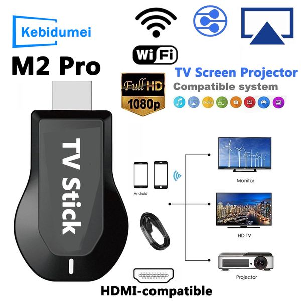 TV Stick M2 Pro Kablosuz Wifi Ekran Dongle HDMICompatible Akıllı Ekran Projektör DLNA Miracast Android 230812 için 1080P 4K