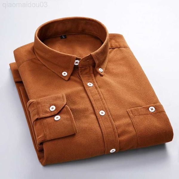 Camisas casuais masculinas camisa de veludo para homens para homens Qualidade quente outono inverno grossa regular ajuste diário tamanho asiático moda simples negócios masculas casuais l230813