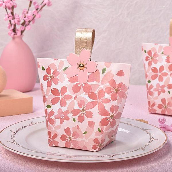 Wrap regalo 20pcs Cherry Blossom Candy Box Bomboniere per matrimoni per le confezioni di cioccolato per ospiti Birtday Baby Shower Party Forniture