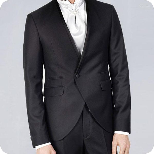 Ternos masculinos mais recentes projetos de calça de calcinha Black Man Man Blazers Jaqueta vintage noivo Tuxedo Custom Made Made Custume Homme 2 peça