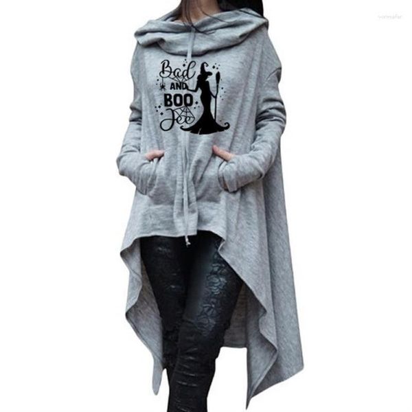 Con cappuccio femminile femminile donne punk punk gothic witch vampire felpe con cappuccio cappotti a maniche lunghe pullover sportivi di halloween abiti invernali autunnali