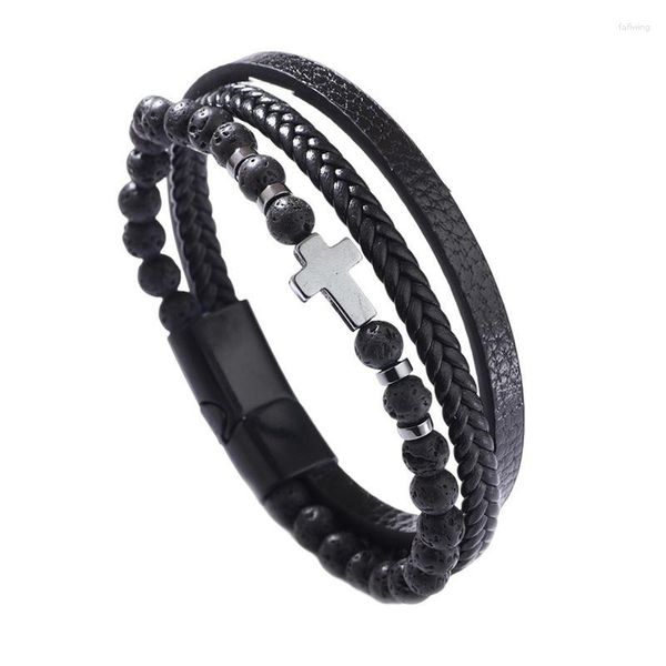 Braccialetti fascino da uomo in pelle bracciale intrecciata intrecciata intrecciata involuta poltrona regalo di compleanno