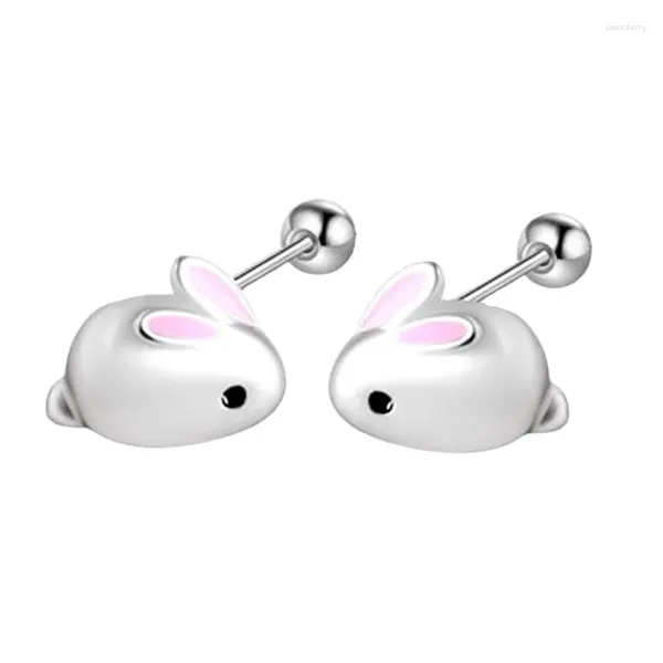 Brincos de garanhão 1Pair 2023 Cute Little Coreany Style Jóias de desenhos animados Aço inoxidável Girl Birthday Gift