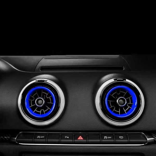 Air condicionado central círculos adesivos decorativos Trim para Audi A3 8V 2013-2019 Interior de estilo de carro Modificado295b