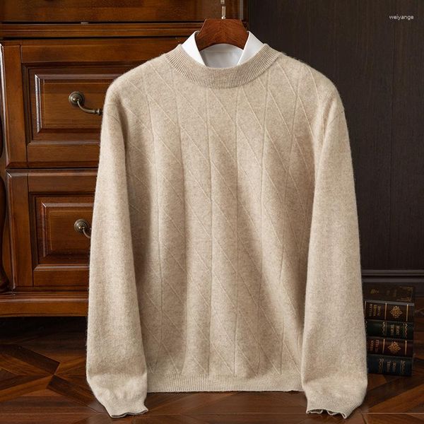 Camiscedores masculinos 23 Boutique Boutique Half Sweater High Dish Cashmere Bottom Bottom Casual Top Noble e Elegante